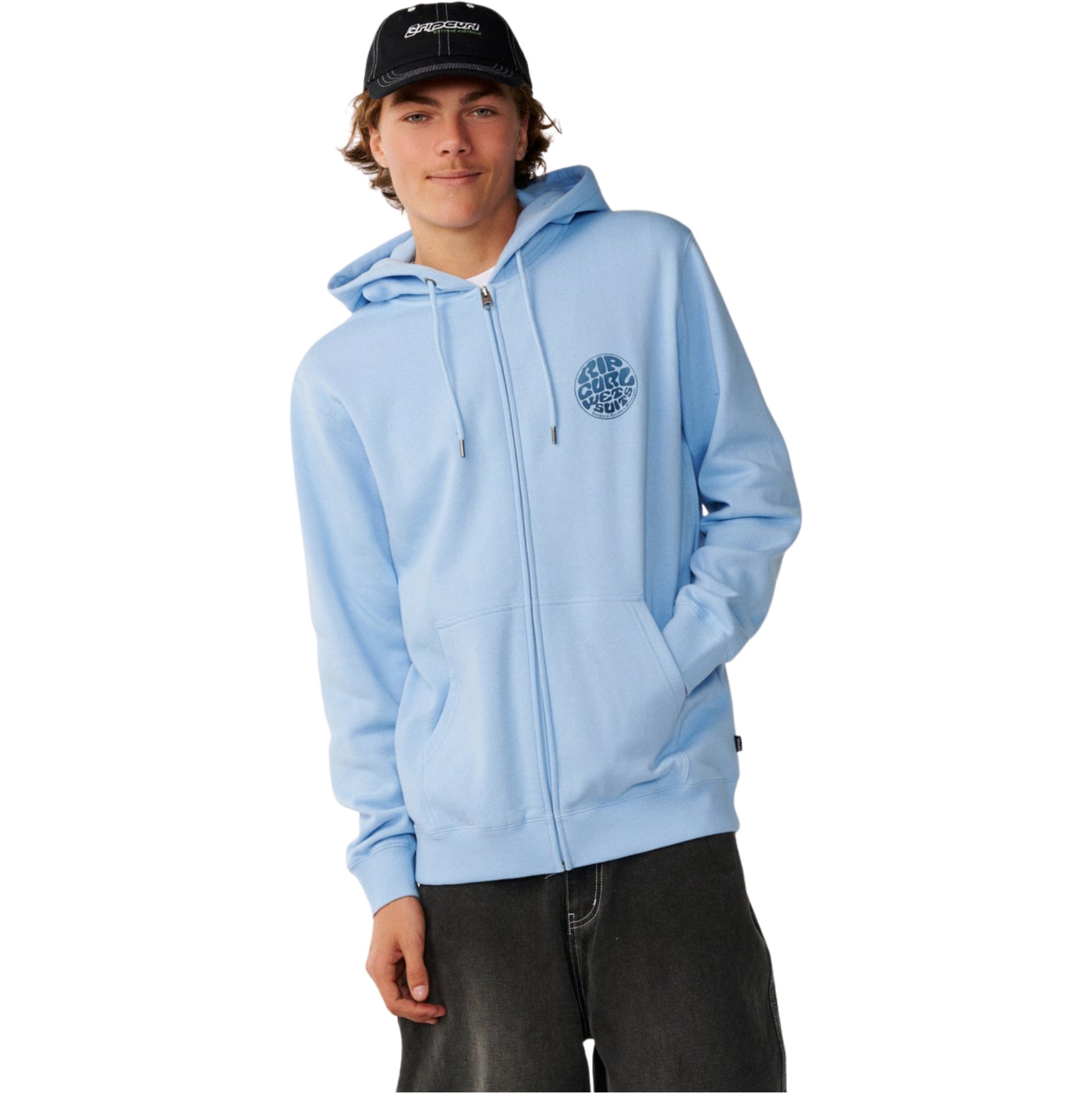 Rip Curl Mens Wettie Passage Icon Zip Thru Hoodie 0C7MFL - Blue Bell
